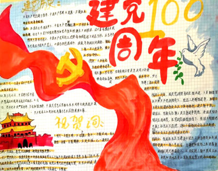 喜迎七一建党节手抄报图片