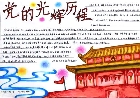 弘扬和践行爱党爱国精神 七一建党节手抄报图片