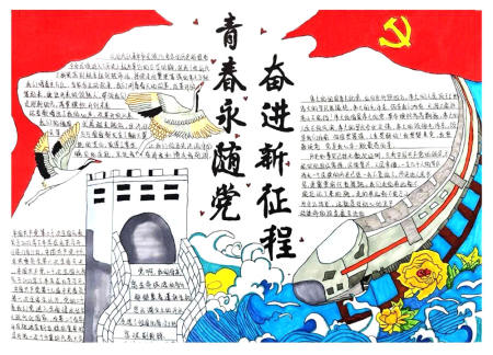 8张“童心向党 礼赞七一”——庆祝建党104周年手抄报