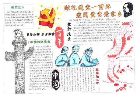 “光辉历程 伟大精神”——七一建党节手抄报（9张）